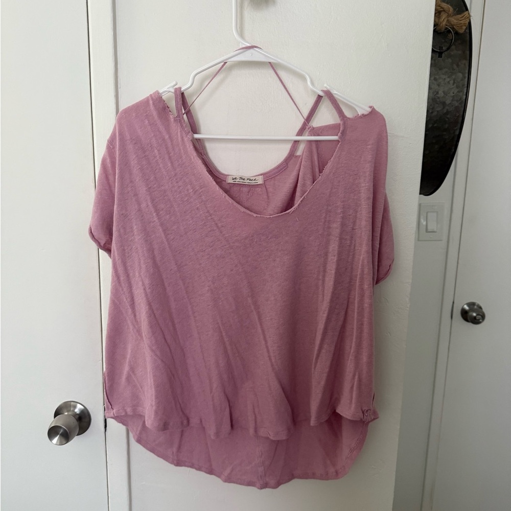 Free People | We The Free Pink Short Sleeve Top